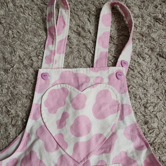 My Violet Pink Cow Print Overalls - Picture 2 of 7